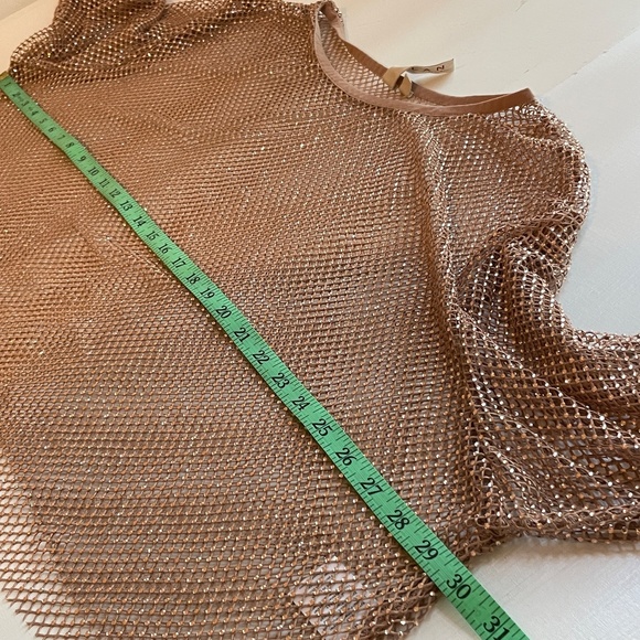 Anthropologie Taupe Mesh Blouse - Picture 12 of 14